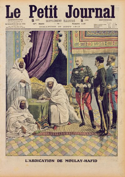 Abdication of Moulay-Hafid, Sultan of Morocco, cover illustration of 
